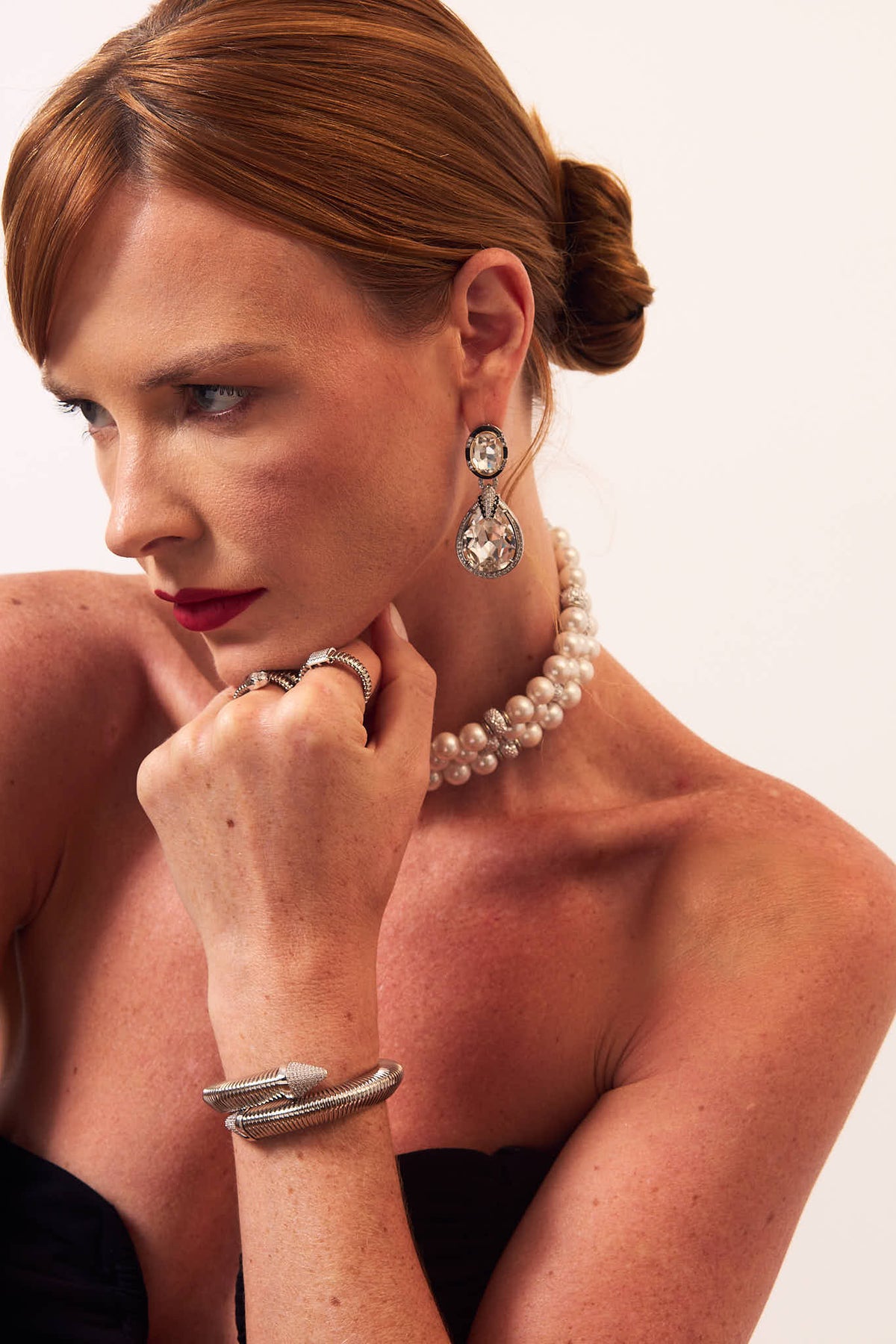 Icona di Cristallo Rhodium Plated Earrings