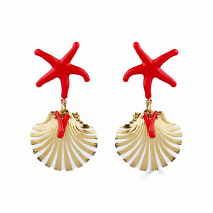 ShellFish Earring - Red