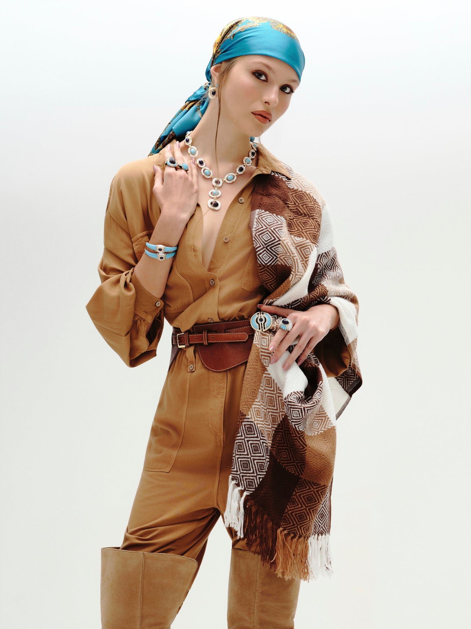 Inti Brooch Turquoise