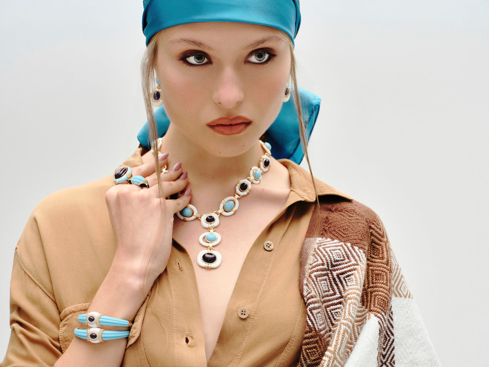Quilla Ring Turquoise and Amethyst