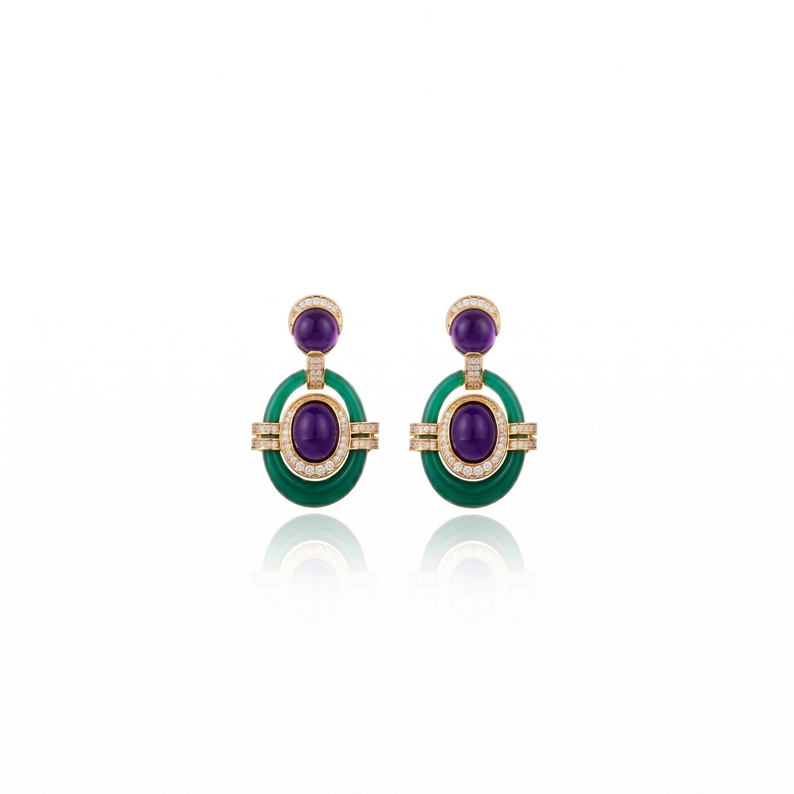 Machu Picchu Earrings Green