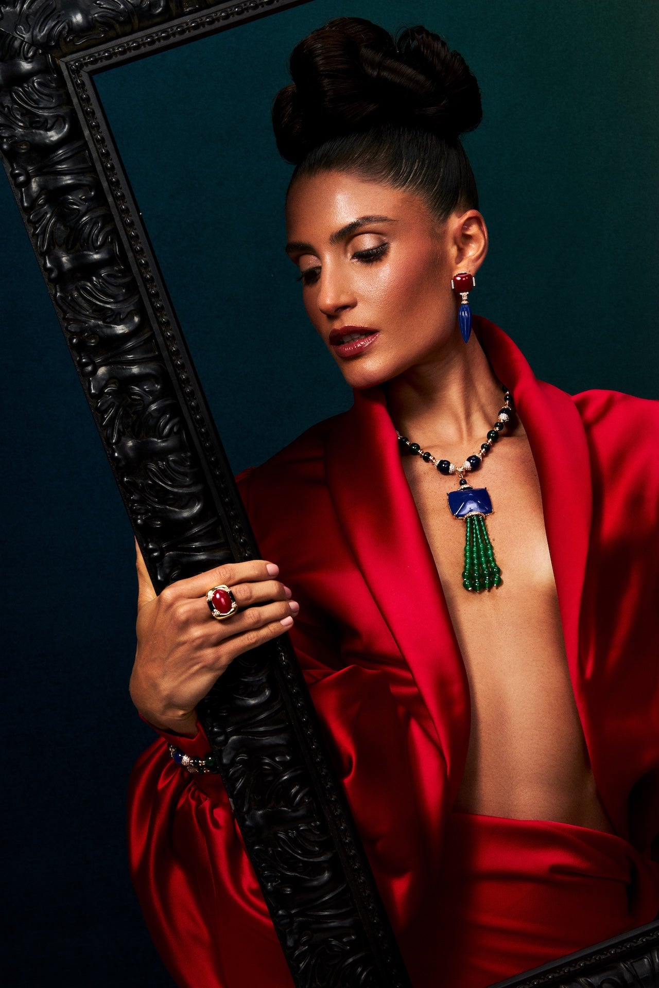 Tarsila Necklace Blue and Green Agate