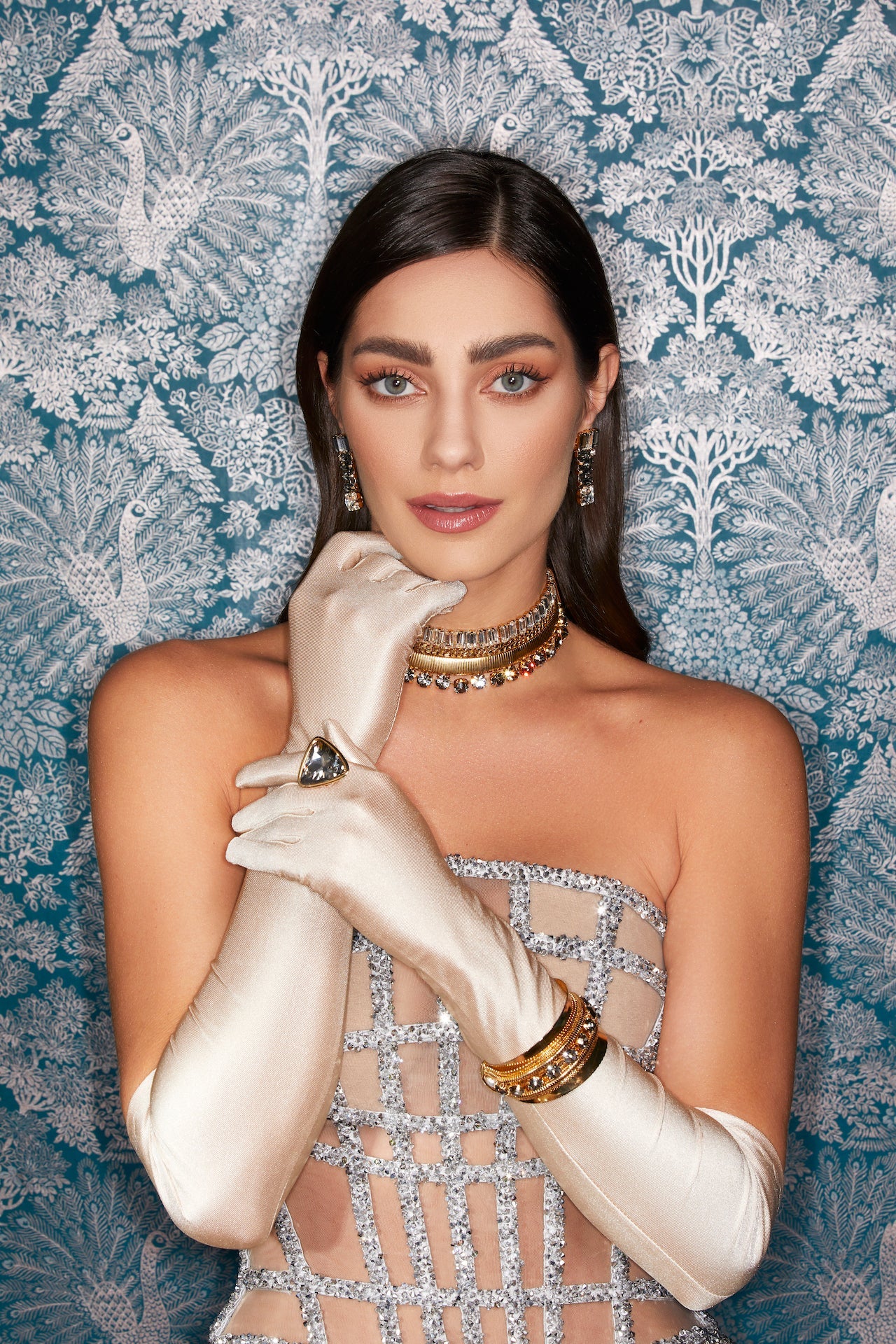 Venus Crystal Choker Rhodium Plated