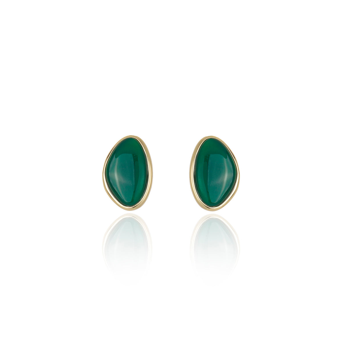 Mini Poet Stud - Green Agate