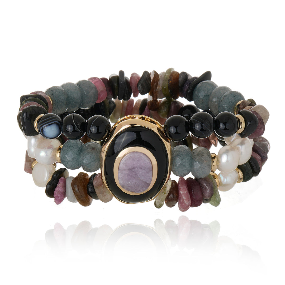 Confidence Bracelet - Black Agate Amethyst