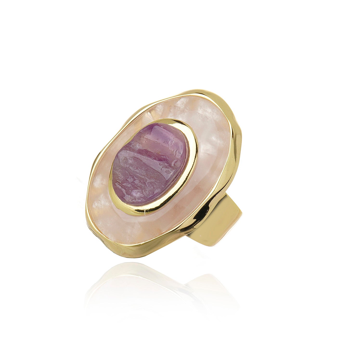 Confidence Ring - Rose Quartz Amethyst