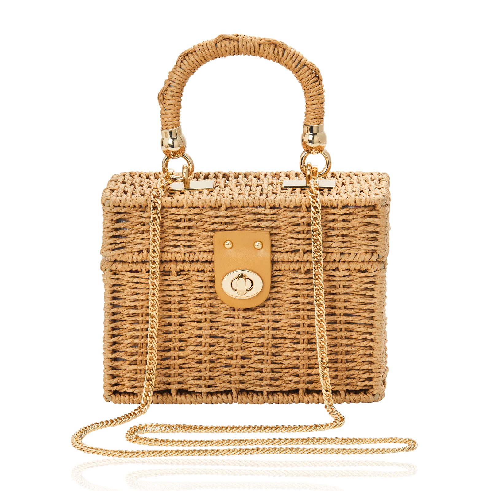 Woven Straw Trunk Beige