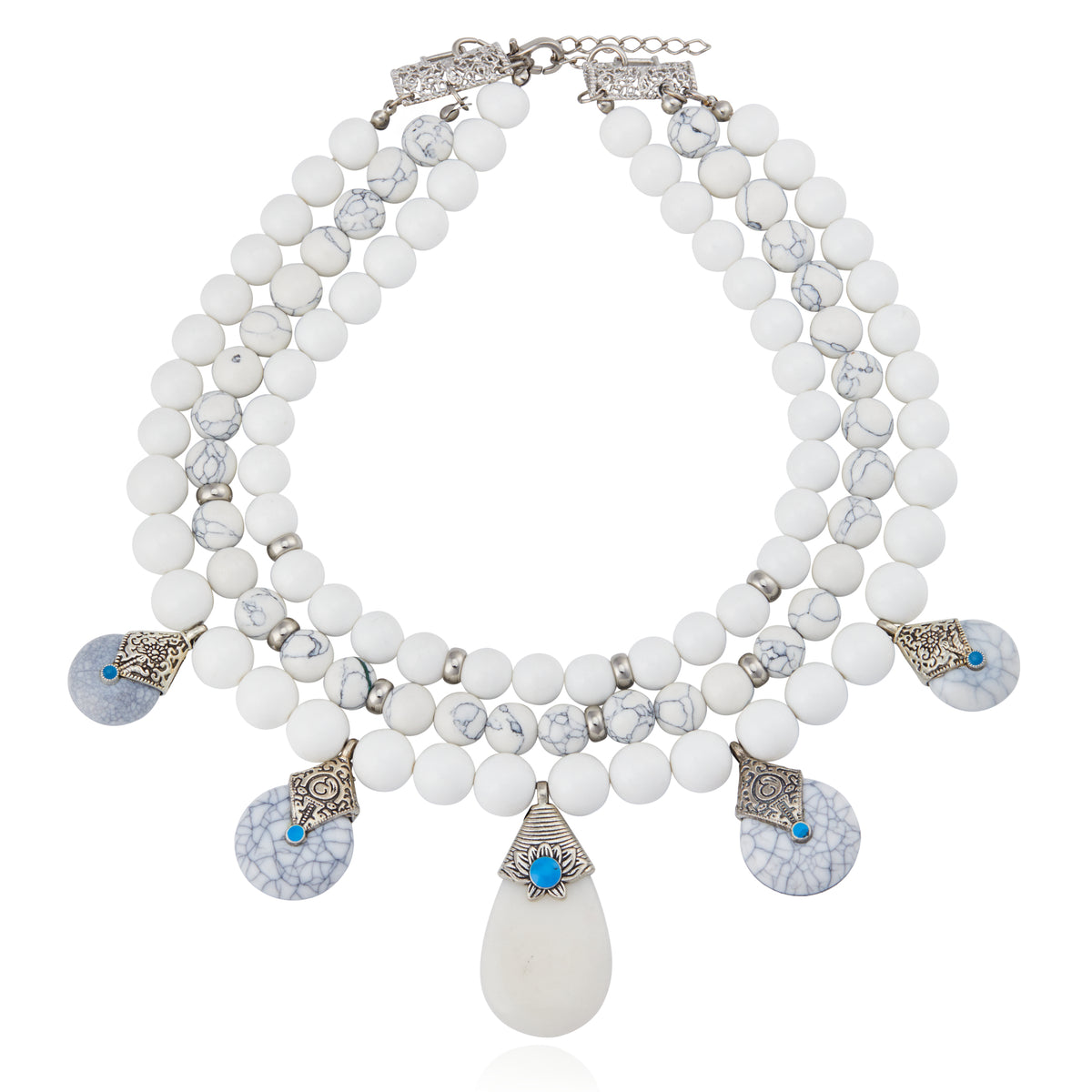 Mahina Necklace - White Howlite