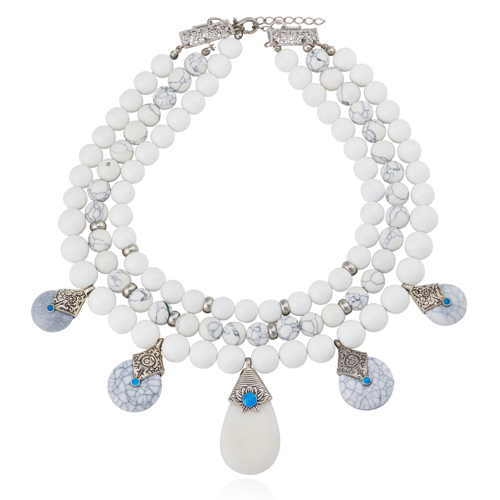 Mahina Necklace - White Howlite