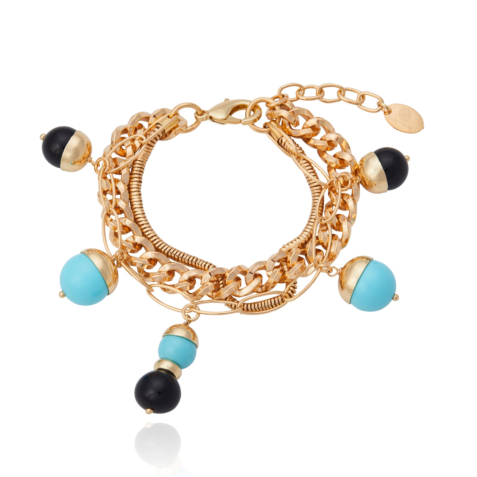 San Marco Turquoise Stone Charm Bracelet