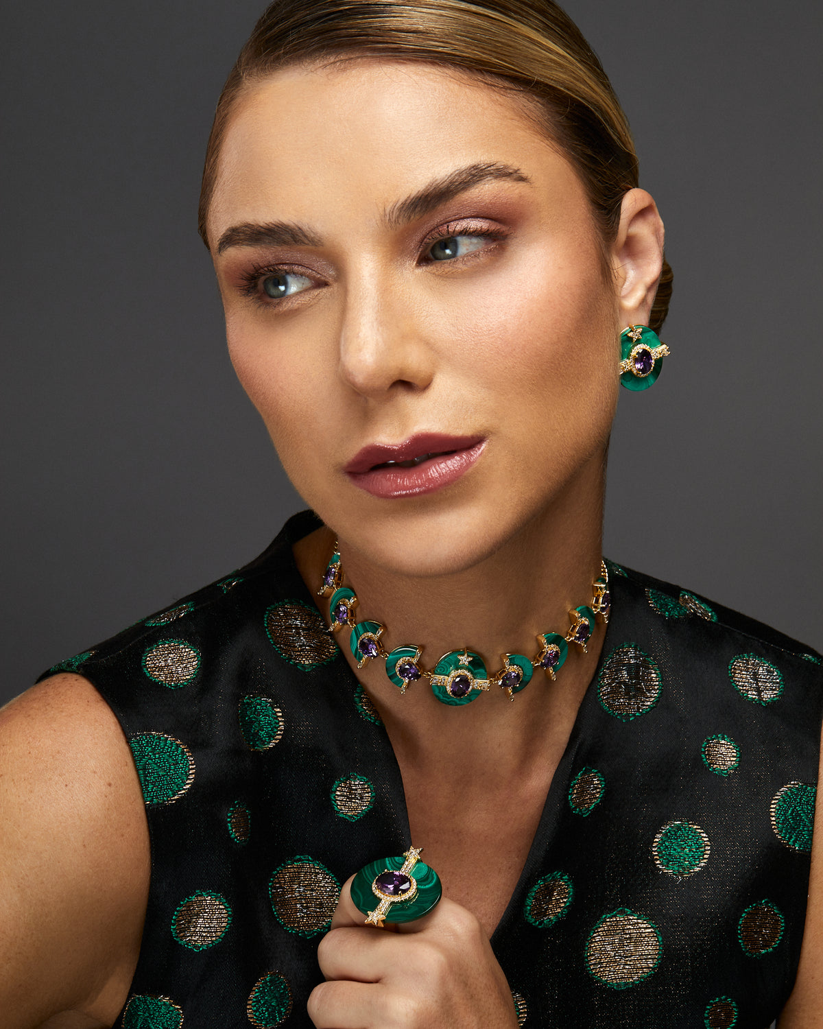 Elara Necklace Black Mother of Pearl