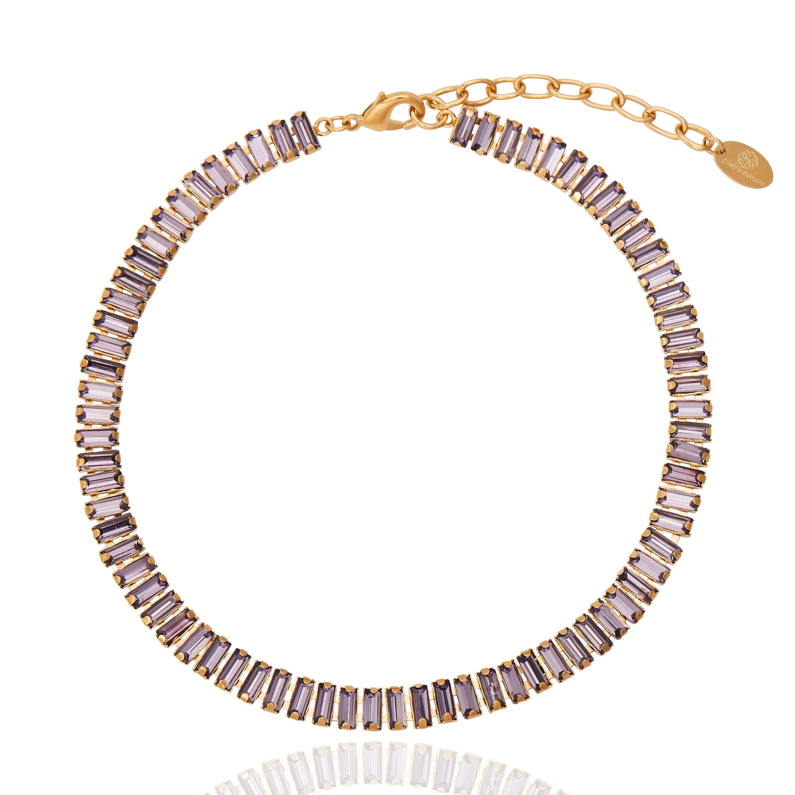 Erica Crystal Necklace - Violet