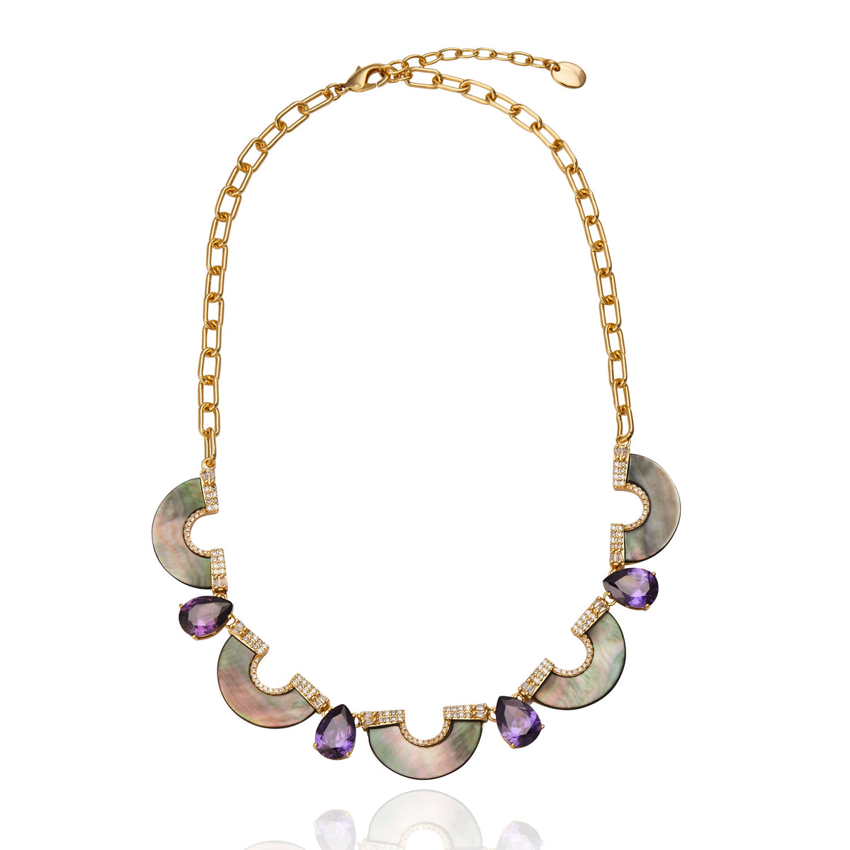 Cali Necklace Black Mother of Pearl