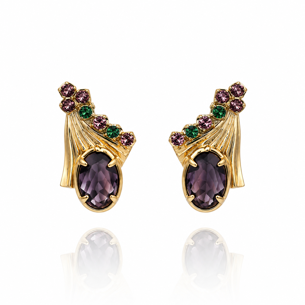 Milano Oval Earring - Emerald