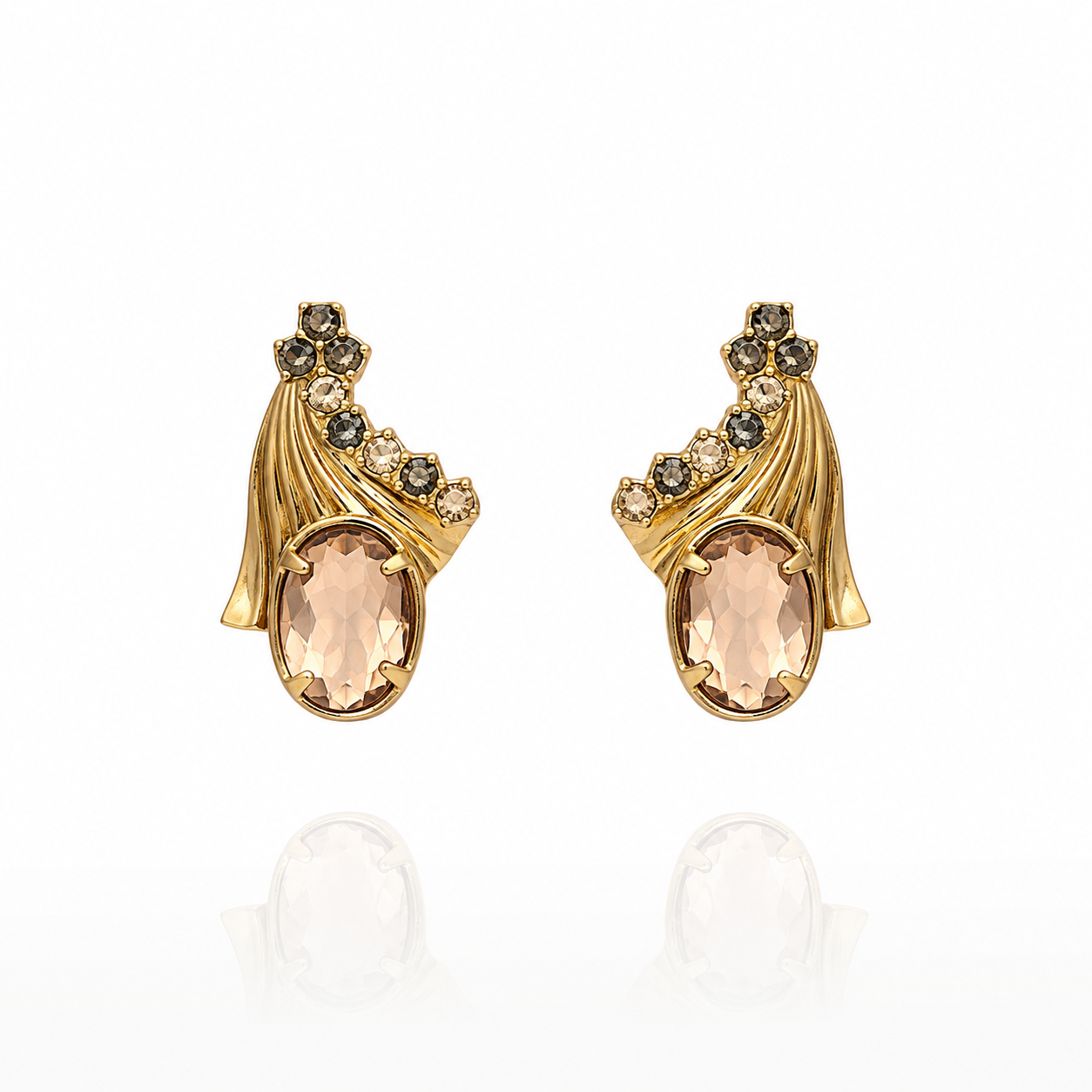 Milano Oval Earring - Peach