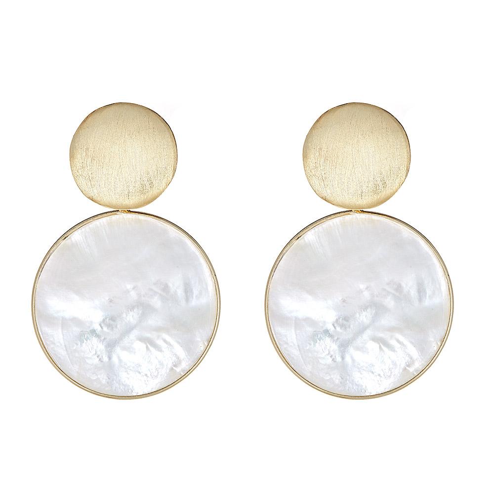 Mini Pebble Stack - White Mother of Pearl Gold
