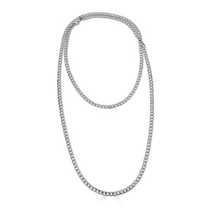 Infinity Long Chain Necklace - Silver