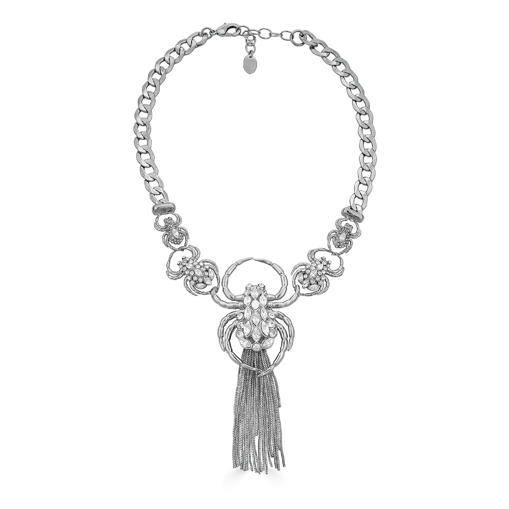 Max Spider Chain Necklace - Silver