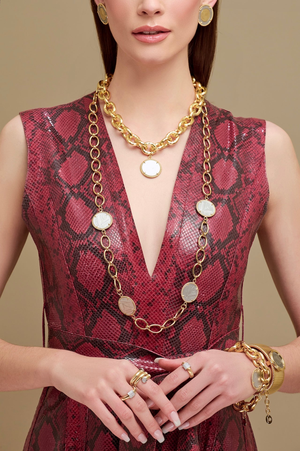 Kat Four Coin Chain Necklace