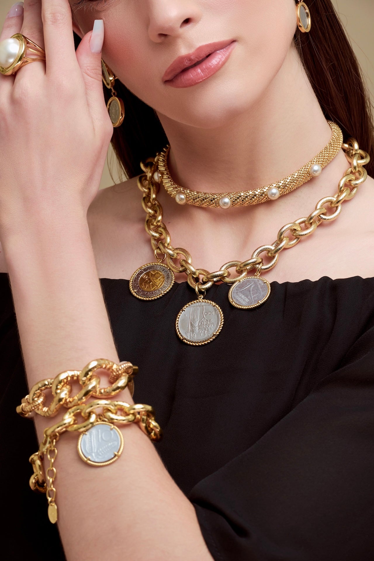 Lexi Hammered Chain Bracelet 18K Gold Plated