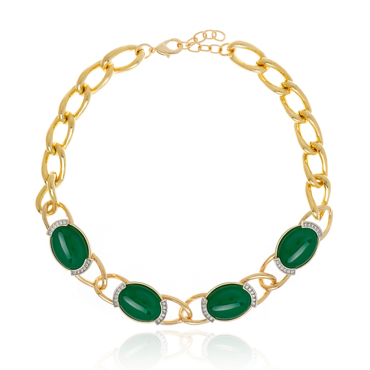 Splendore Necklace Green Agate