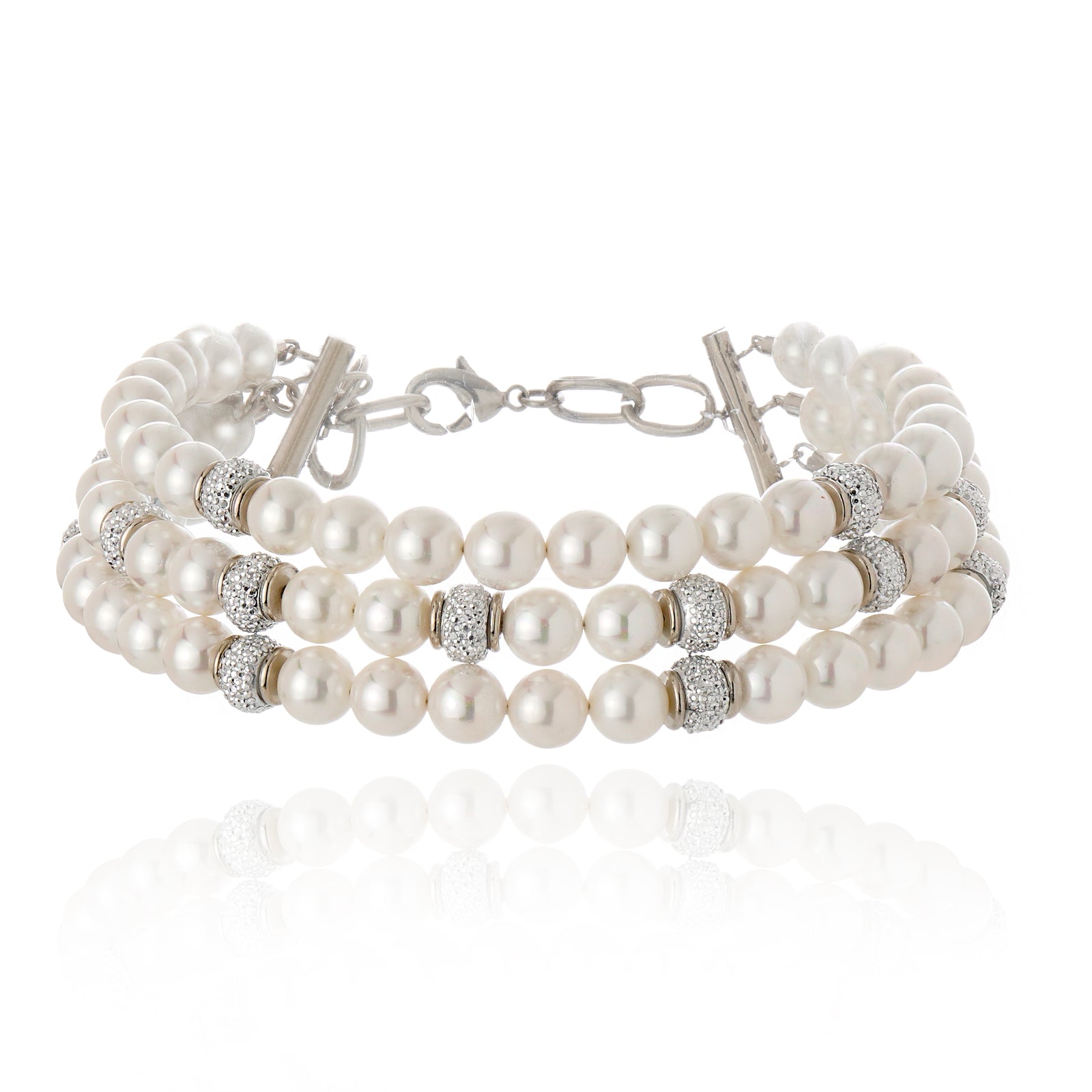 Regina di Perle Choker Rhodium Plated