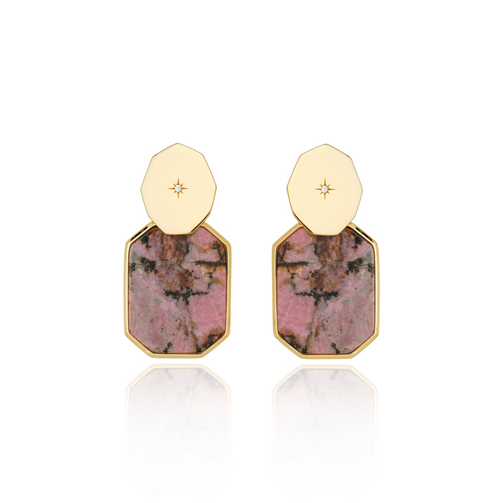 Icon Double Stack Rhodonite Earring