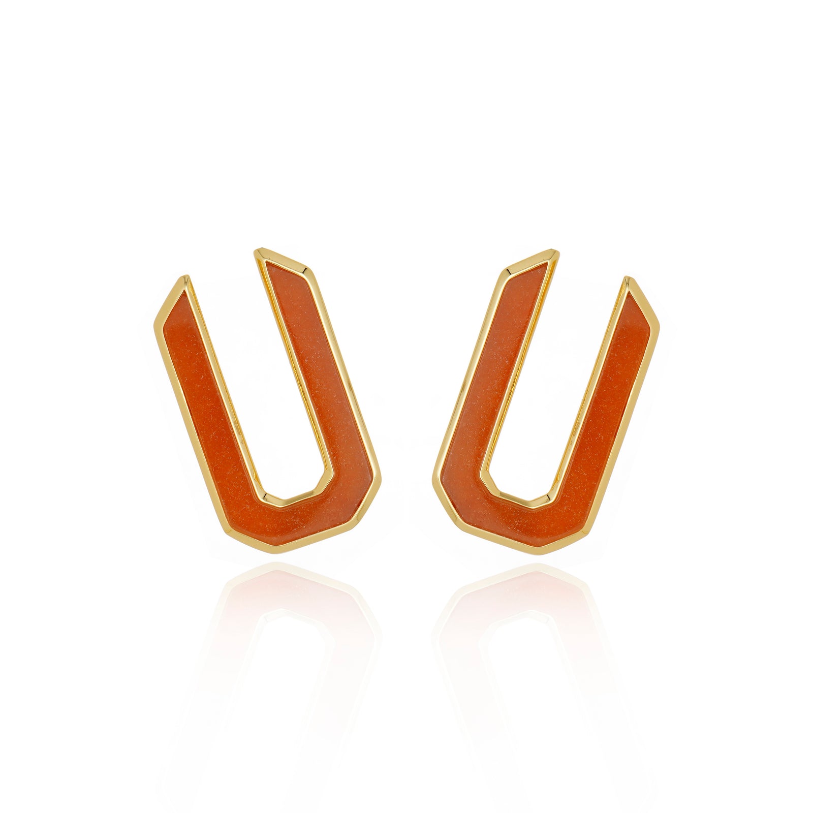 Icon Organic Hoop Peach Calcite Earring