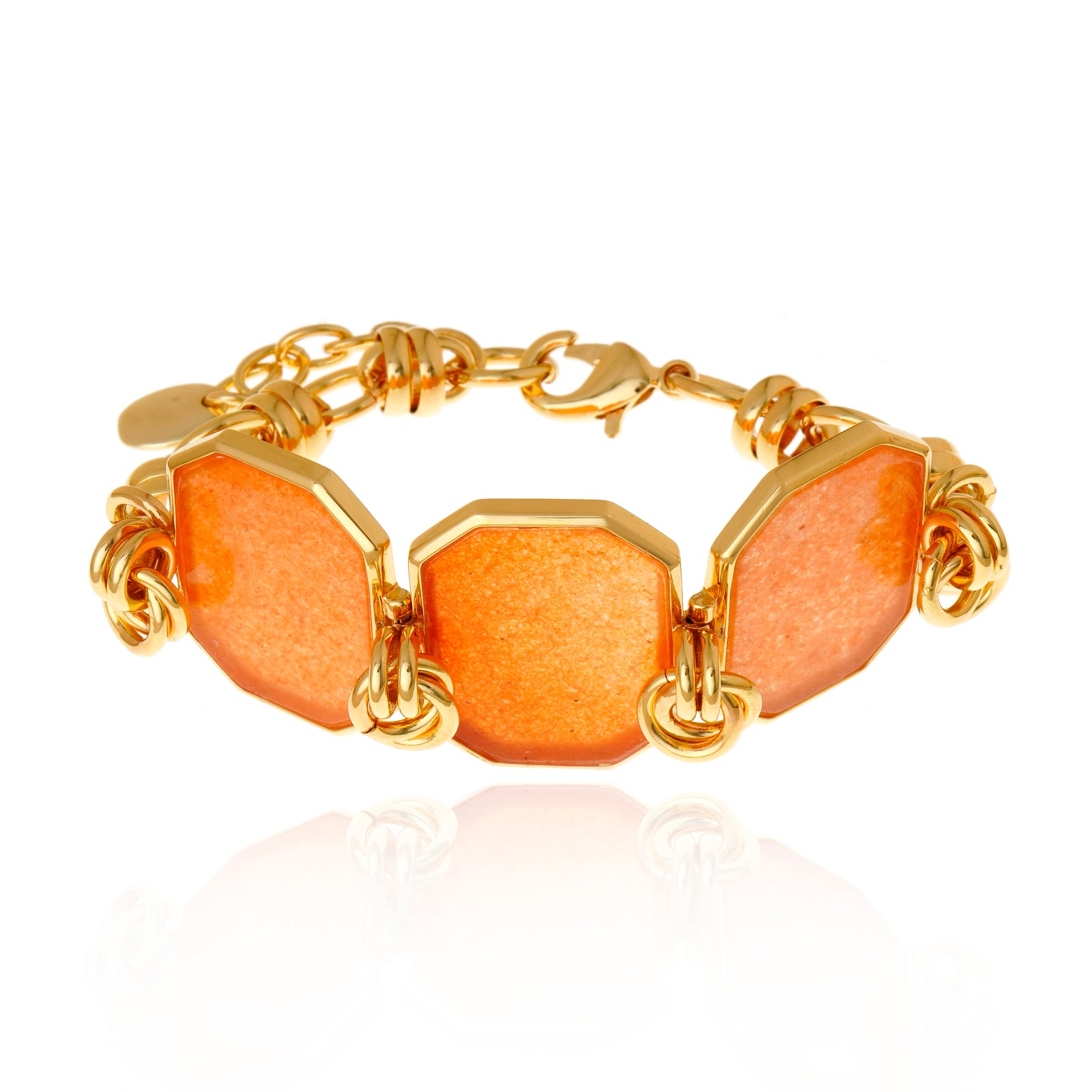 Icon Triple Stones Knot Peach Calcite Bracelet