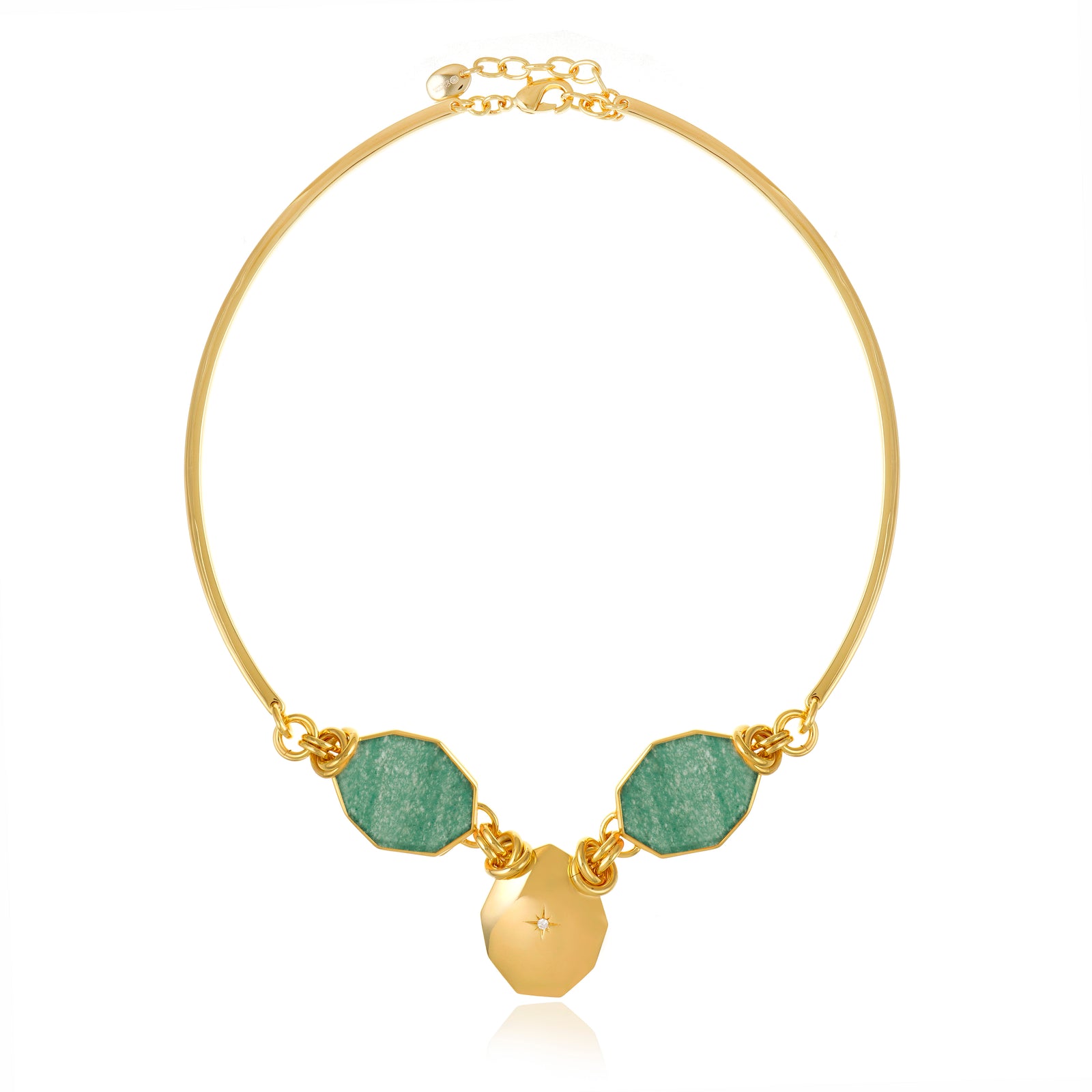 Icon Concept Shine Star Green Aventurine Necklace