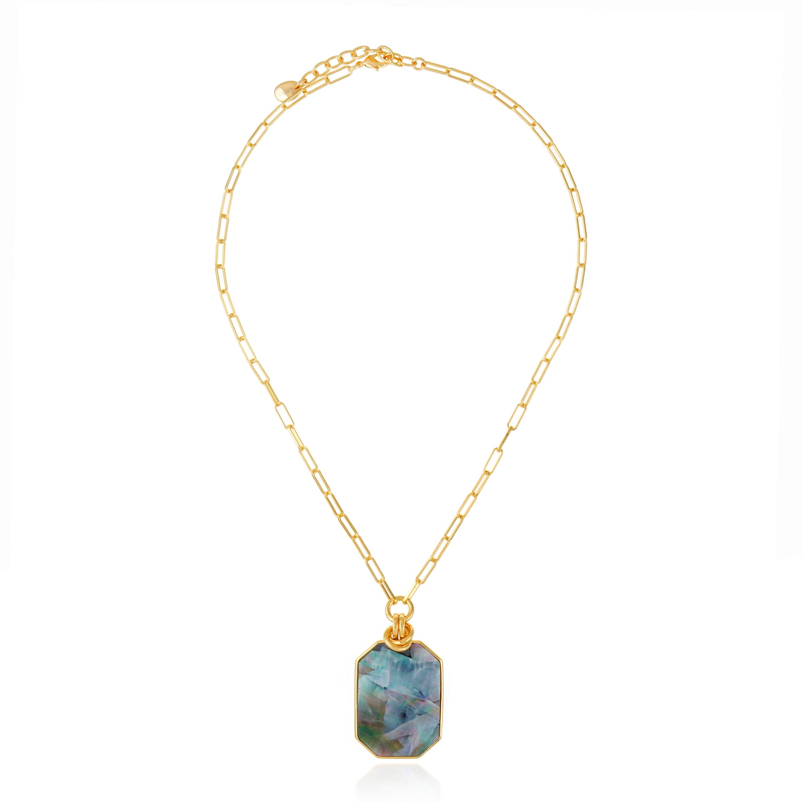 Icon Link Black Mother of Pearl Necklace