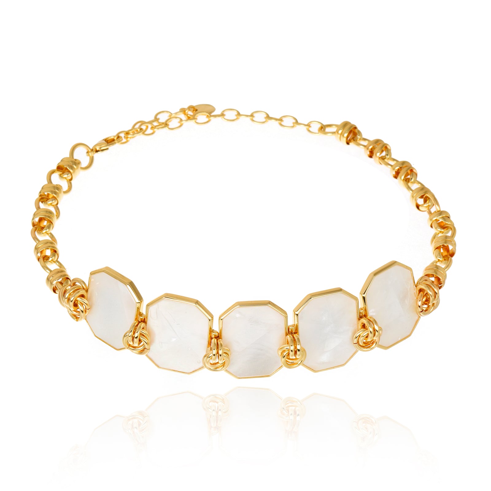 Icon Knot White Mother of Pearl Choker