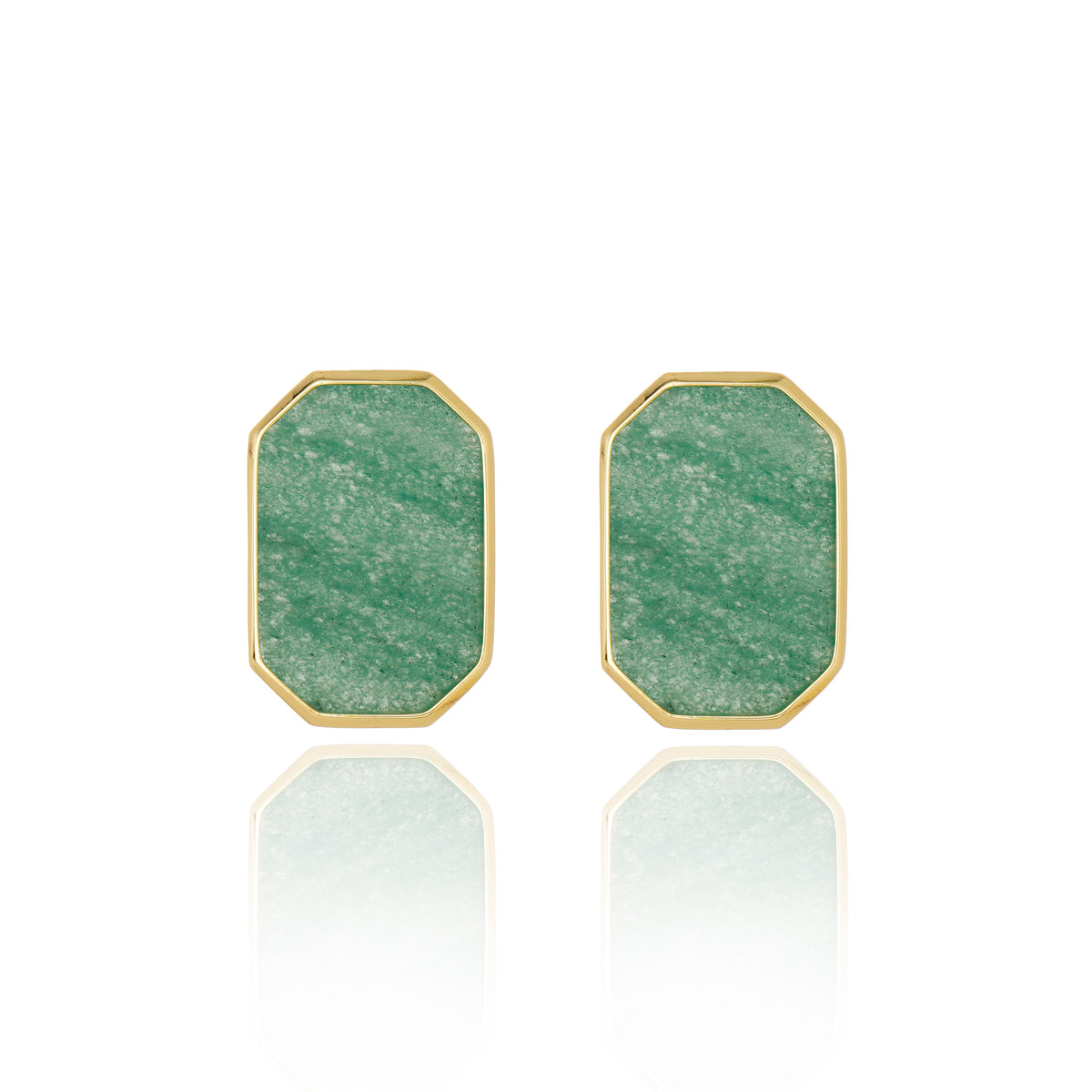 Icons Classic Green Aventurine Stud Earring