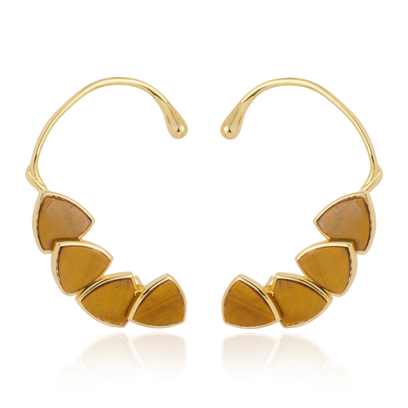 Aurora Earcuff Earrings Light Tyger’s Eye