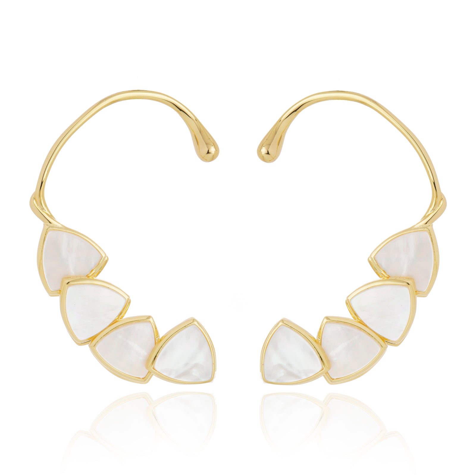 Aurora Earcuff Earrings White Mother of Pearl