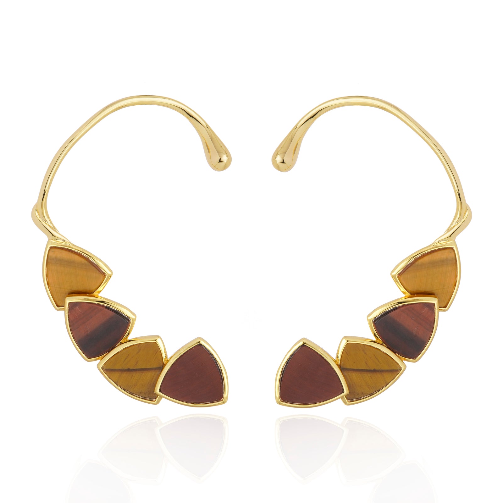 Aurora Earcuff Earrings Tyger’s Eye Double