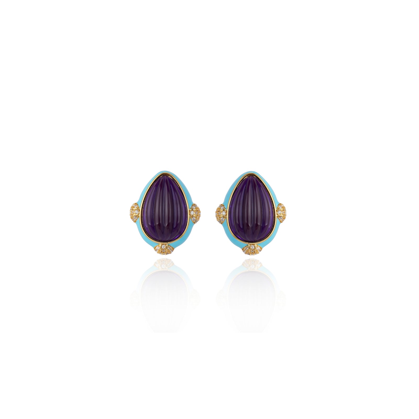 Quilla Earrings Turquoise and Amethyst