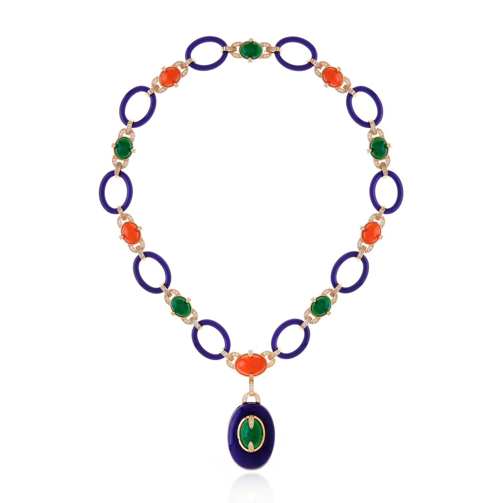 Sacred Fire Necklace Blue and Green