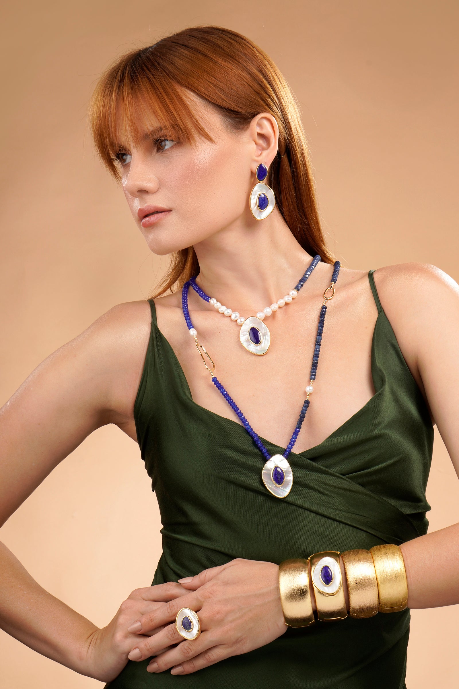 Poet Duo Necklace - Mother of Pearl