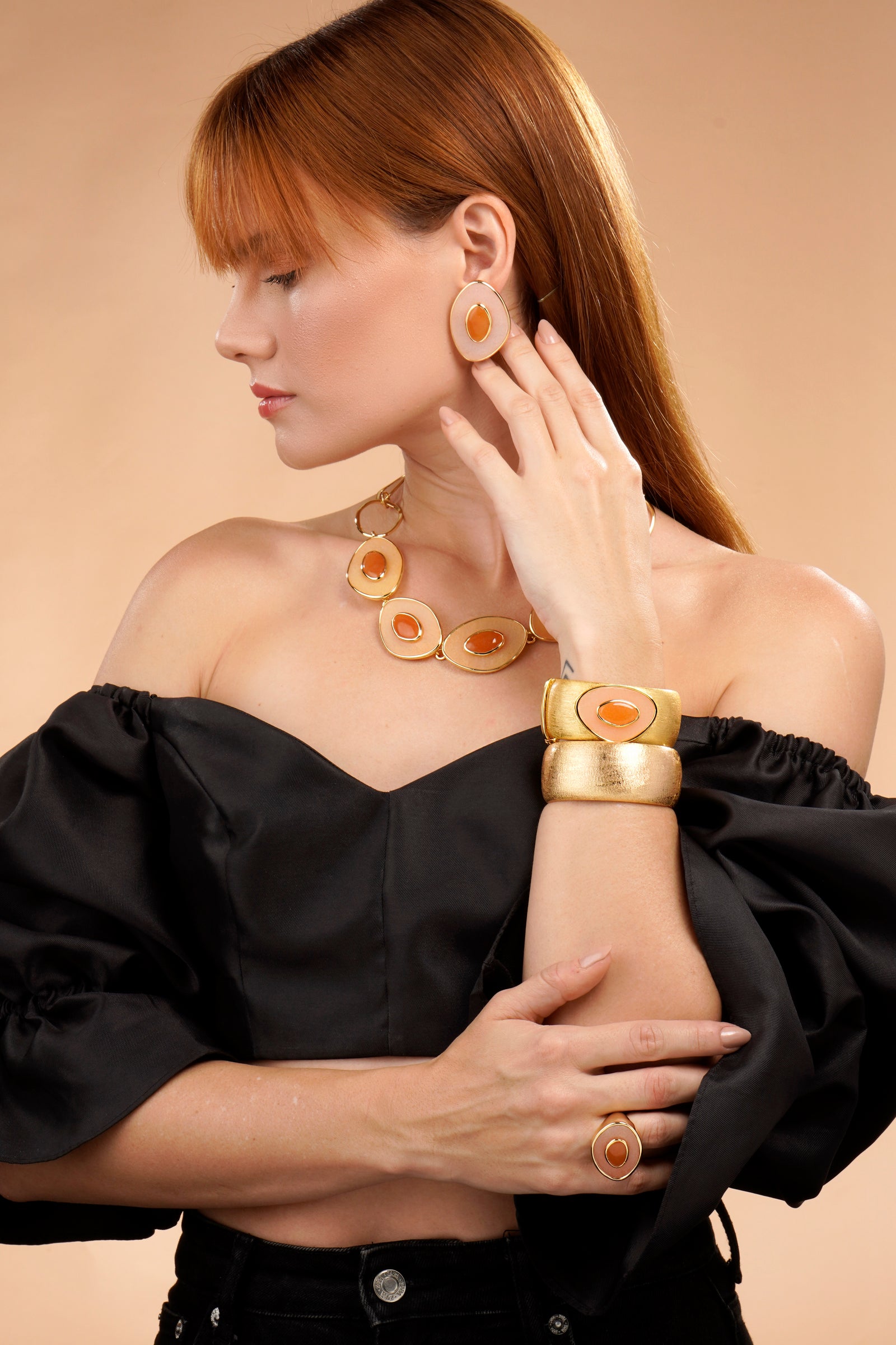 Poet Earring - Rose Quartz