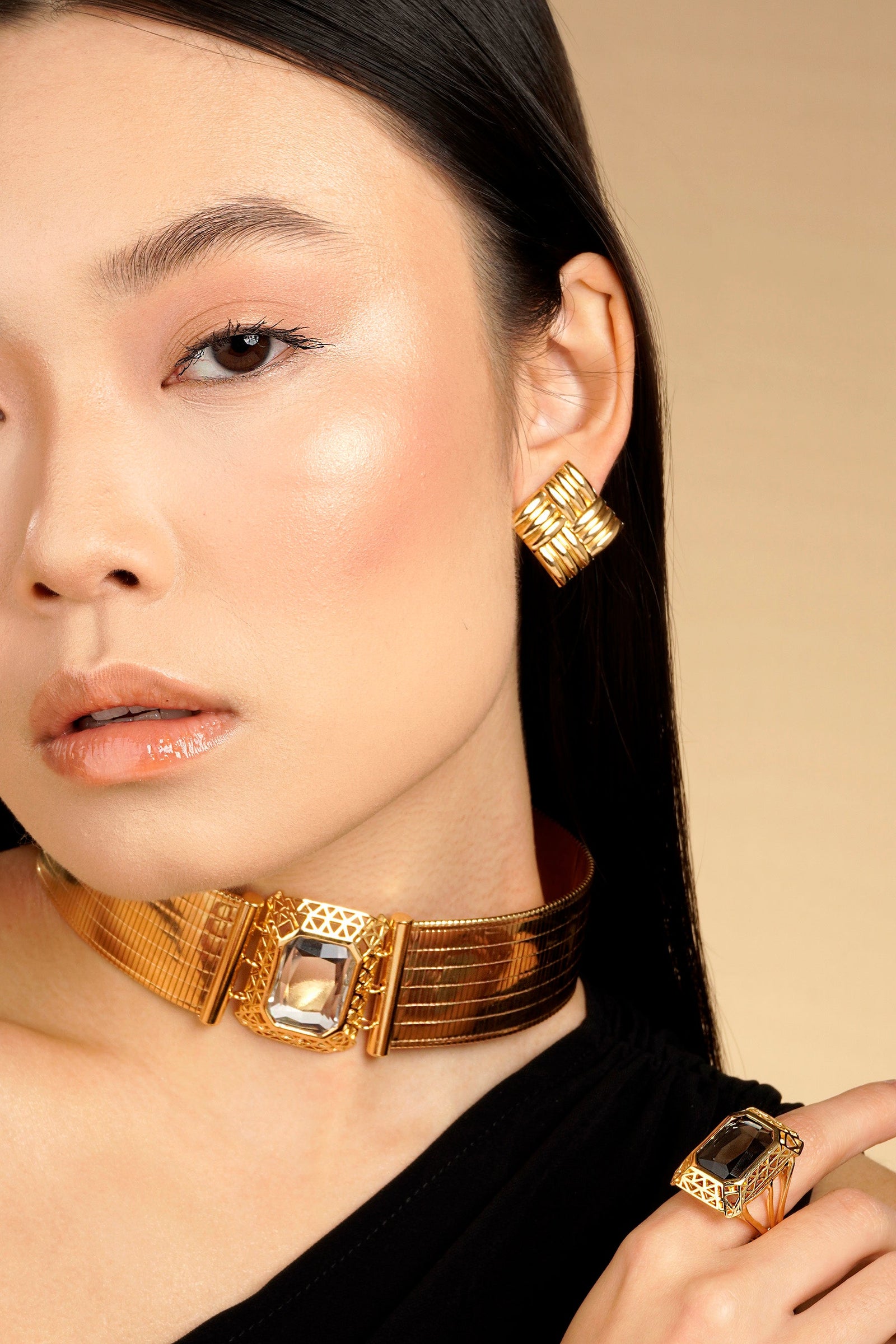 Bali Gem Choker - Black Diamond