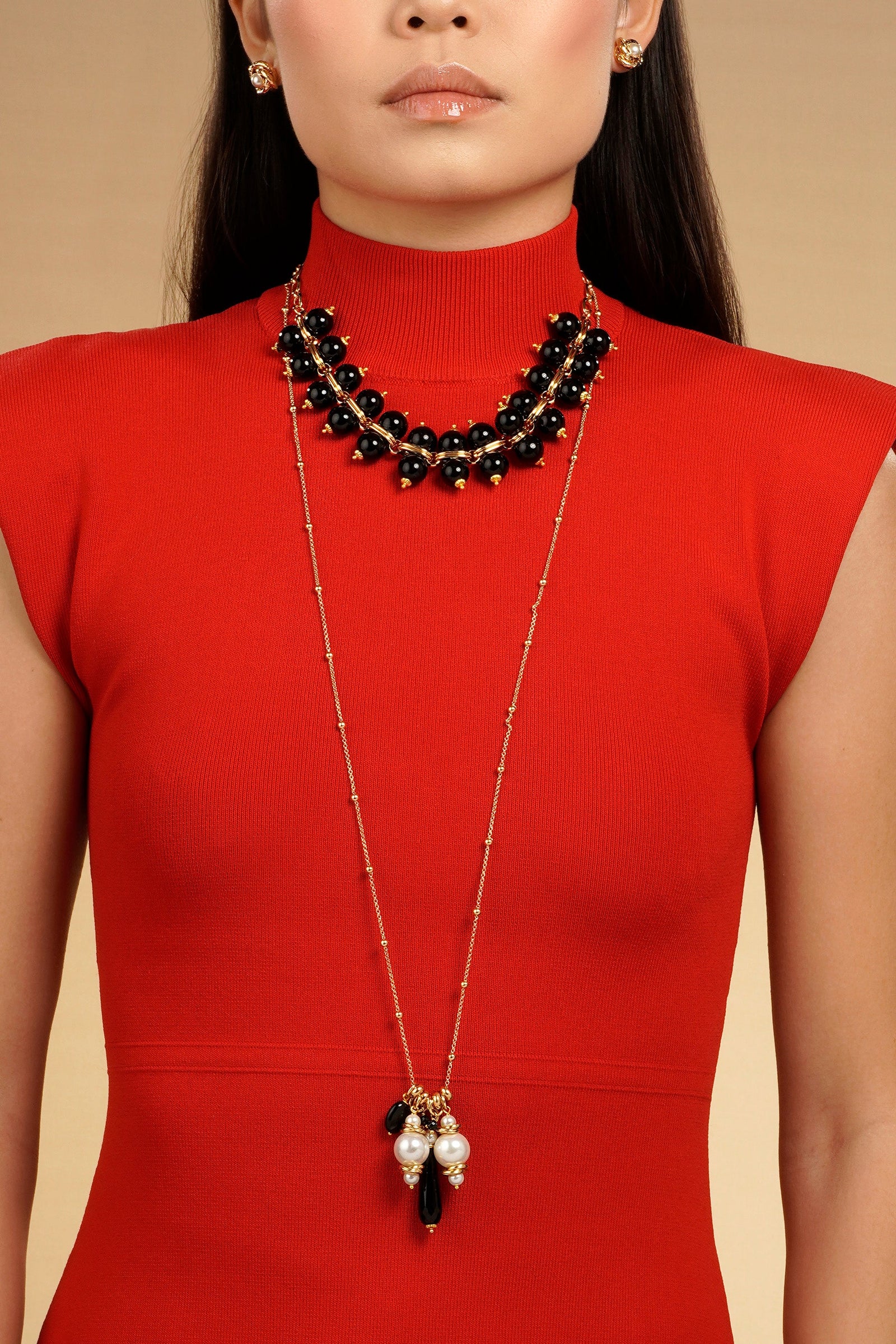 Thailand Drop Necklace - Burgundy