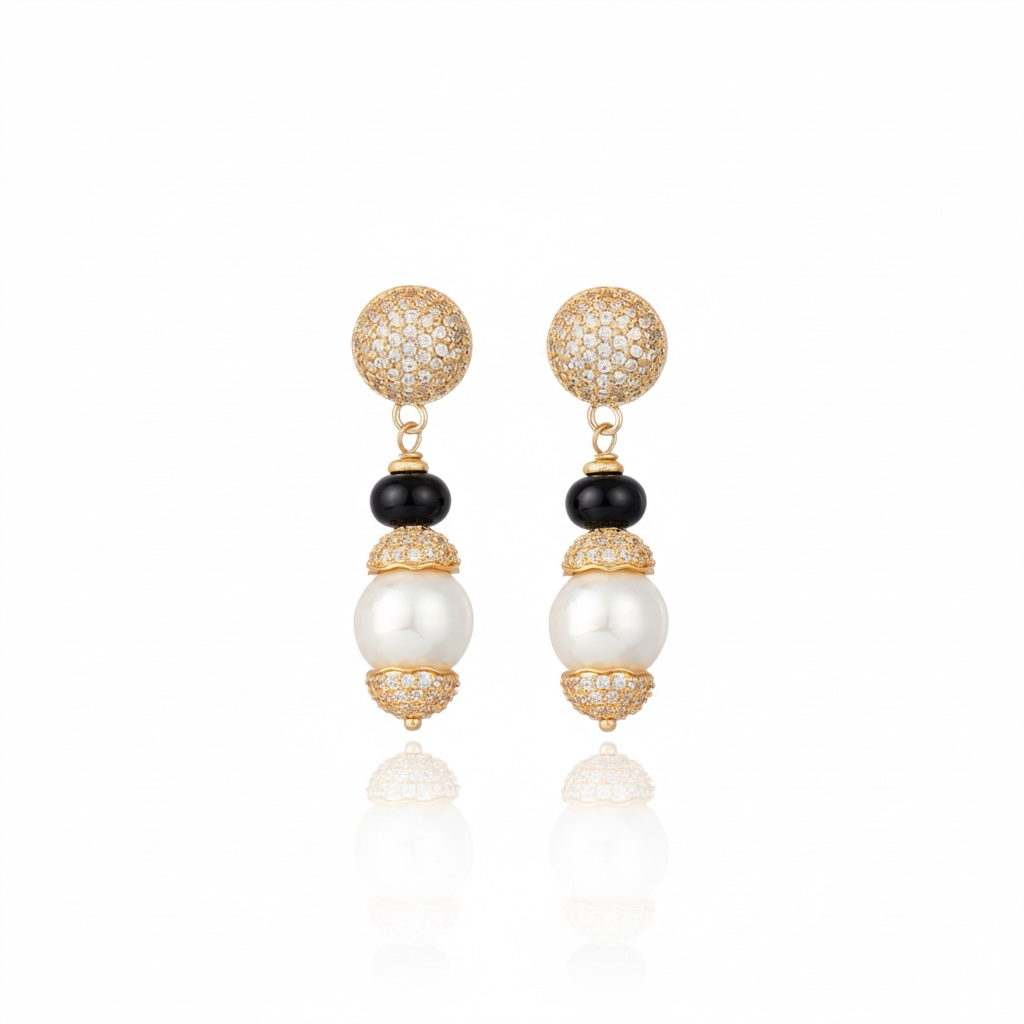 Portinari Long Earrings Black