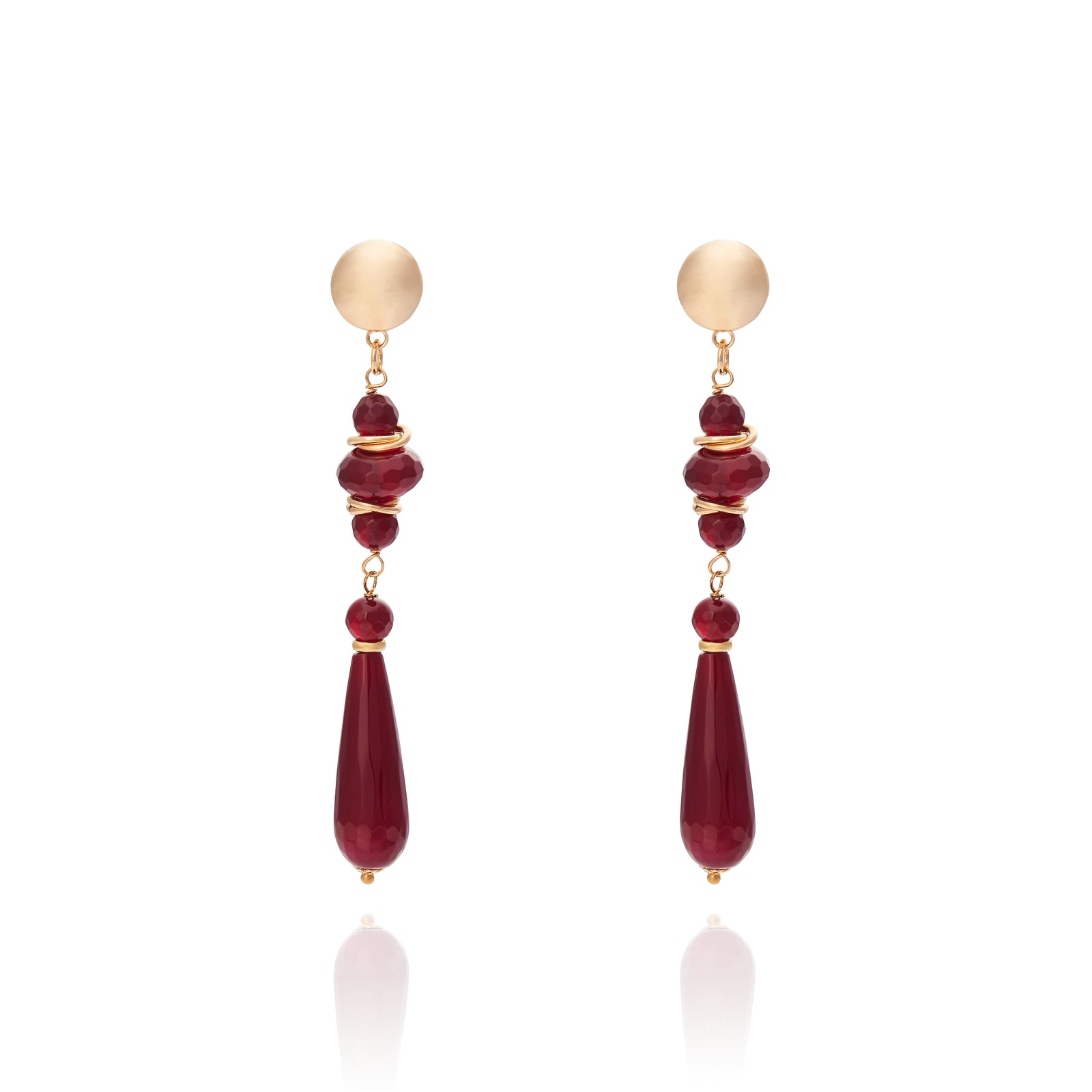 Taj Mahal Medium Earring - Burgundy
