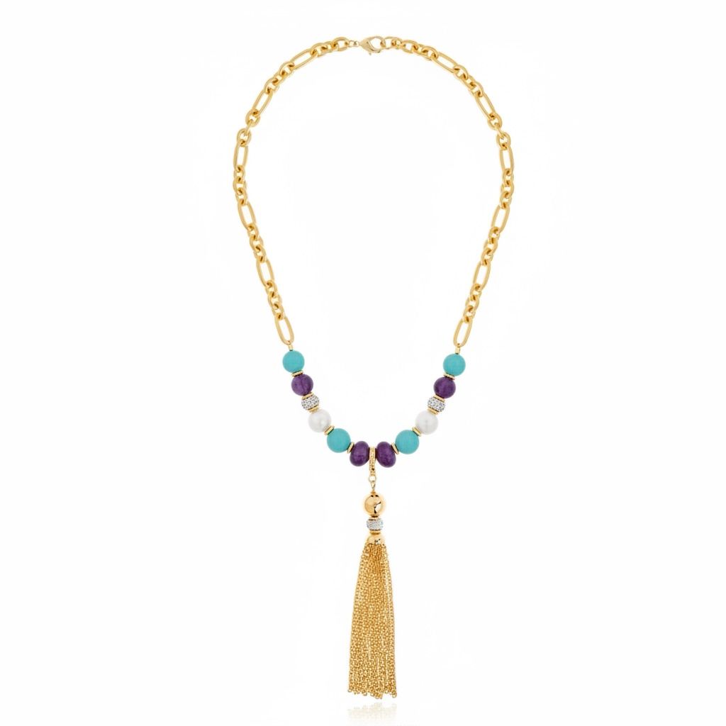 Gala Gems Fringe Necklace Turquoiuse