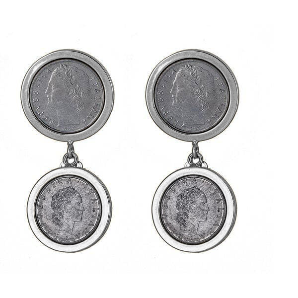 Lucia Duo Coin Earring Silver