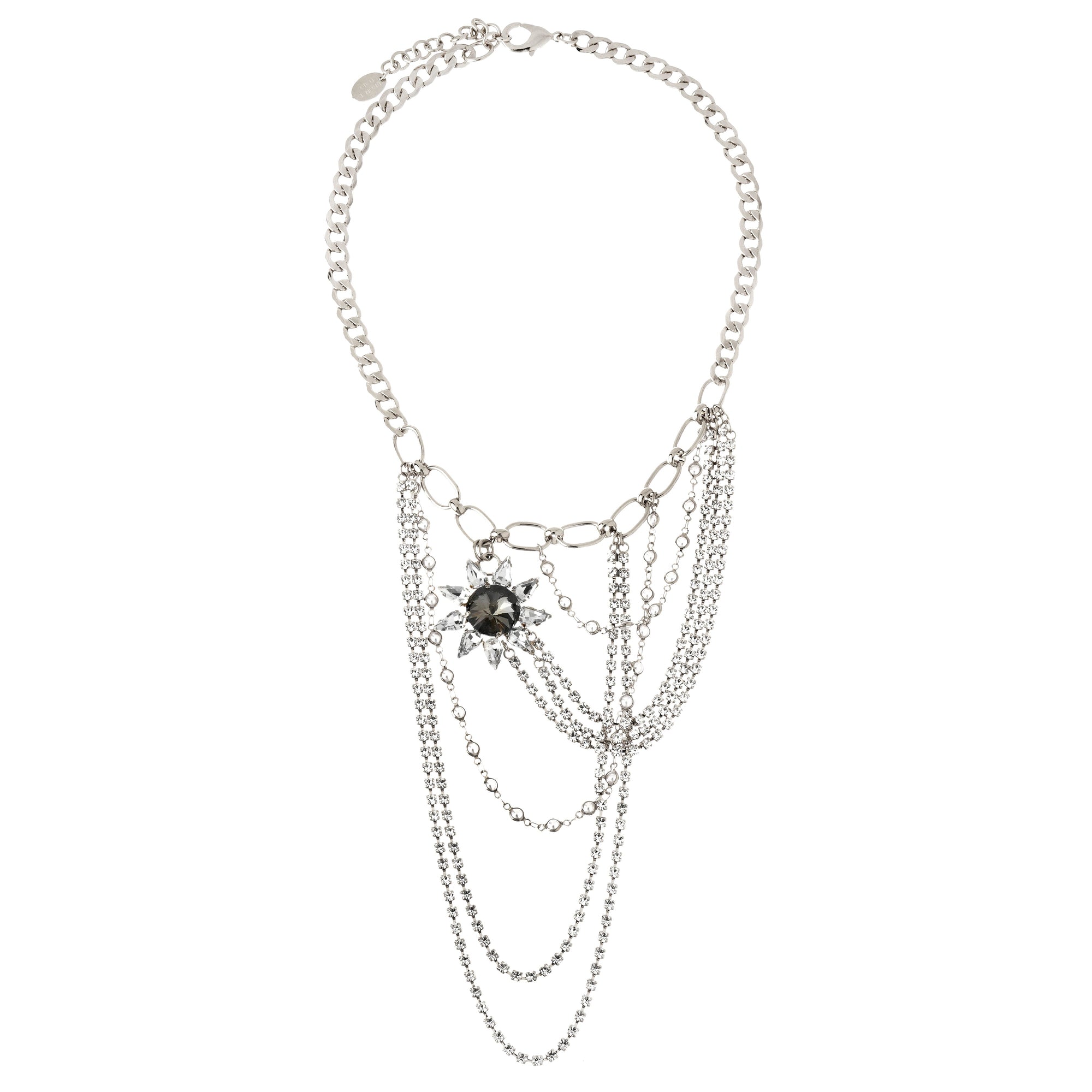 Alya Drop Necklace - Silver