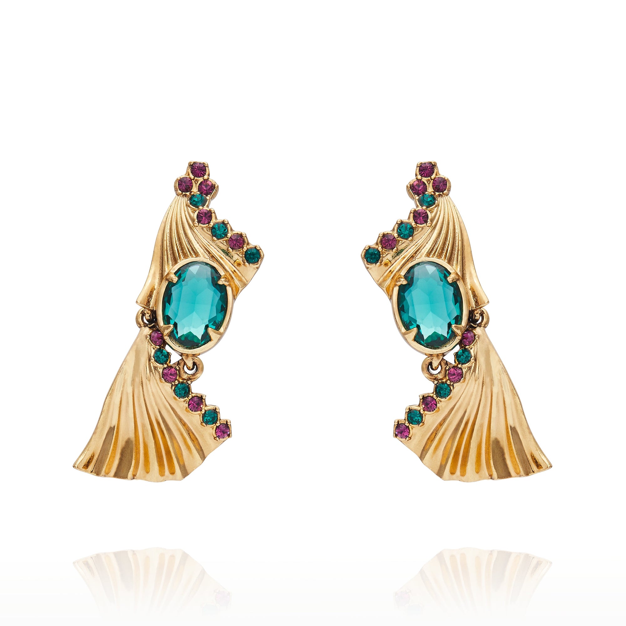 Milano Double Earring - Emerald