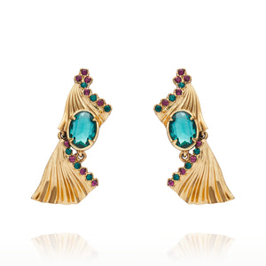 Milano Double Earring - Emerald