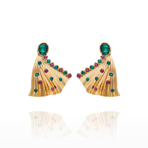 Milano Fan Earring - Emerald